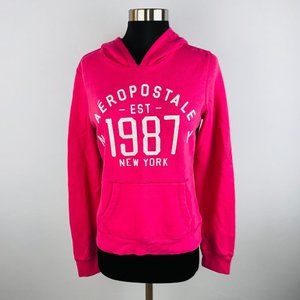 Aero Aeropostale Medium M Pink Established 1987 New York Pink Hooded Sweatshirt